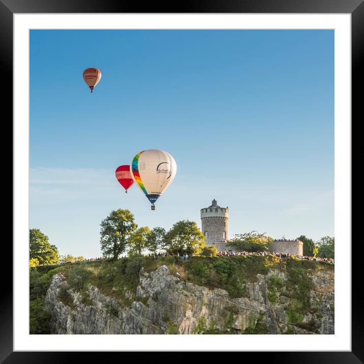 Balloons over the Observatory Framed Mounted Print by Carolyn Eaton
