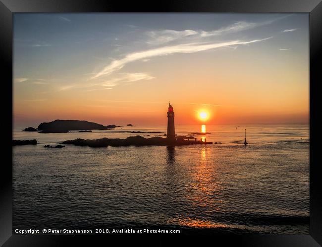 Saint Malo Lighthouse at Dawn Framed Print by Peter Stephenson