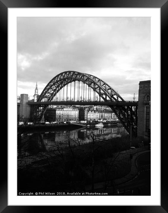 The Tyne Bridge. Framed Mounted Print by Phil Wilson