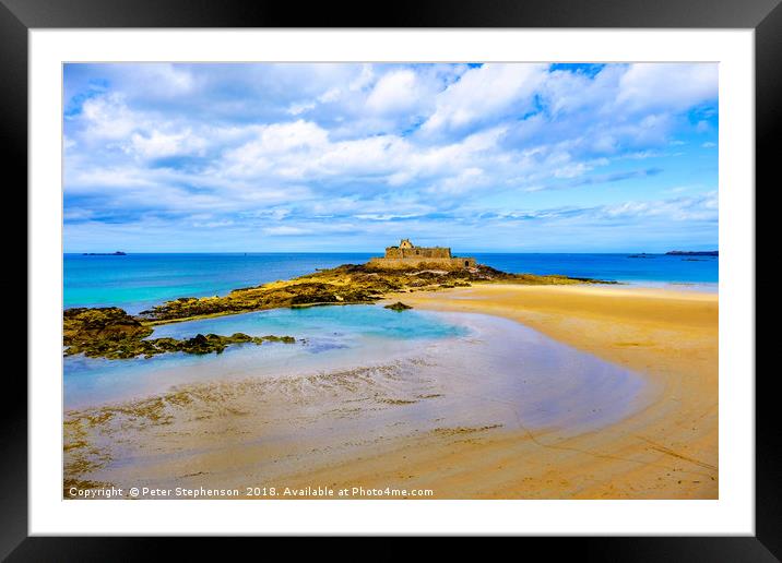 Fort National Saint Malo Brittany Framed Mounted Print by Peter Stephenson