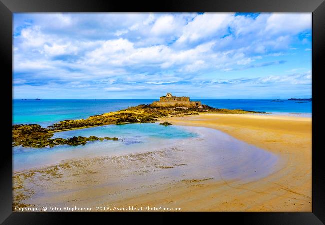 Fort National Saint Malo Brittany Framed Print by Peter Stephenson