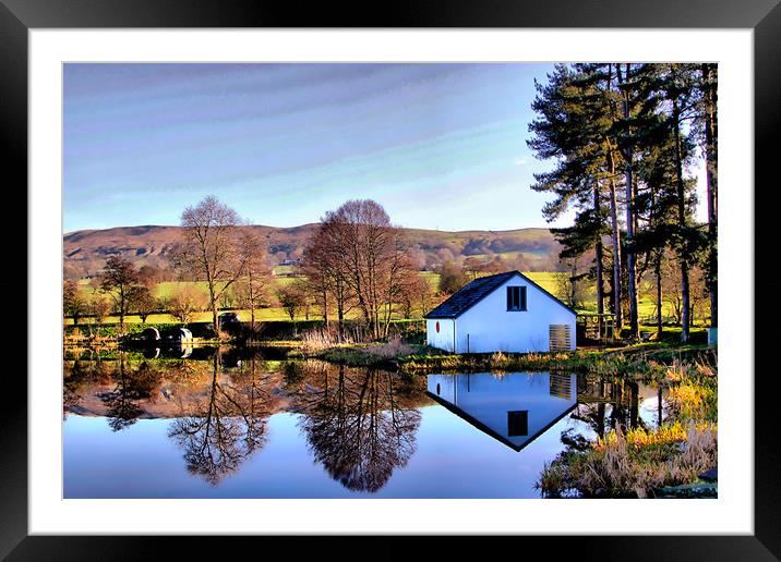 The Fishing Lake . Framed Mounted Print by Irene Burdell