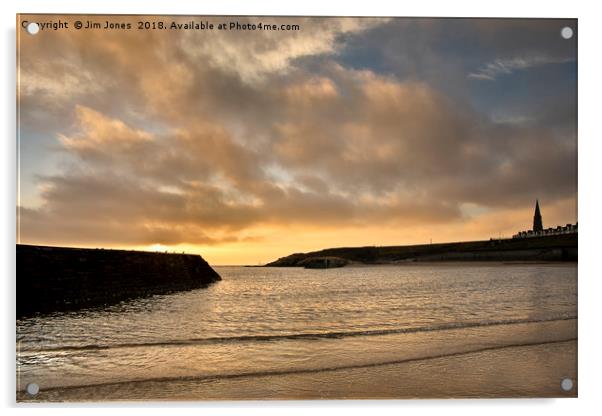 Cullercoats Bay dawn Acrylic by Jim Jones