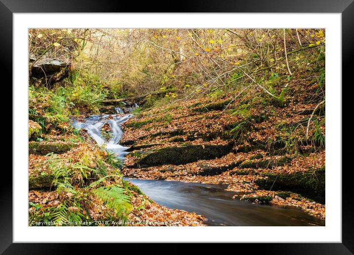 Edradour Burn flowing into Black Spout in autumn Framed Mounted Print by Chris Rabe