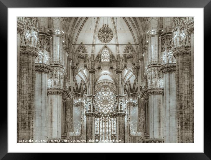 Milan Duomo Cathedral Interior View Framed Mounted Print by Daniel Ferreira-Leite