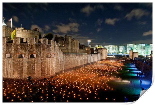 Tower of London Beyond The Deepening Shadow Print by Andy Evans Photos