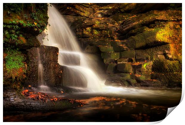 The falls at Neath Abbey Print by Leighton Collins
