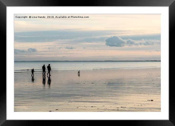 Bridlington Beach, East Riding, Reflection 1 Framed Mounted Print by Lisa Hands