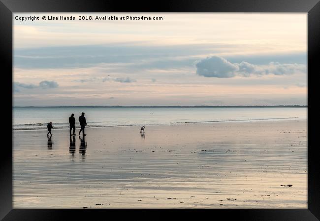 Bridlington Beach, East Riding, Reflection 1 Framed Print by Lisa Hands