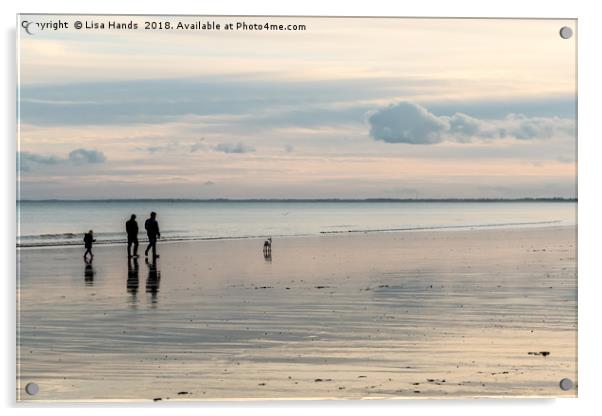 Bridlington Beach, East Riding, Reflection 1 Acrylic by Lisa Hands