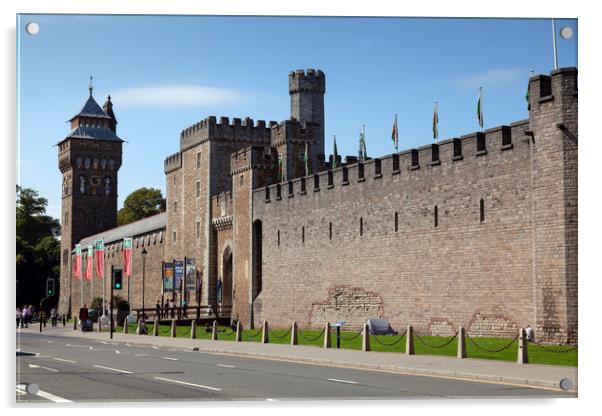 Cardiff castle Acrylic by Leighton Collins