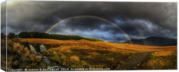 Rainbow on the walk to fairy pools, Isle of Skye Canvas Print by yvonne & paul carroll