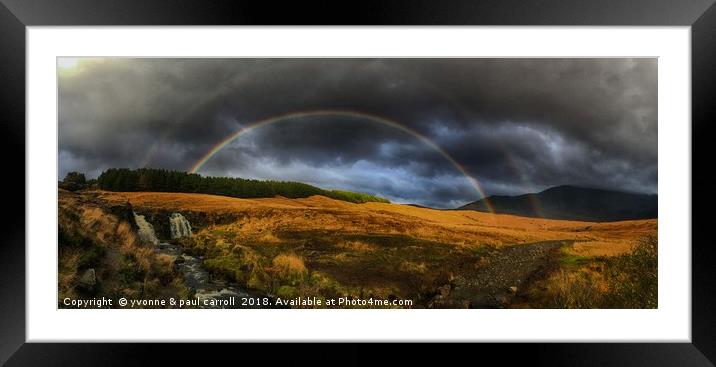 Rainbow on the walk to fairy pools, Isle of Skye Framed Mounted Print by yvonne & paul carroll