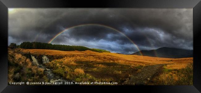 Rainbow on the walk to fairy pools, Isle of Skye Framed Print by yvonne & paul carroll