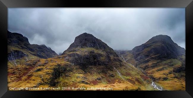 Glencoe mountains taken from the roadside Framed Print by yvonne & paul carroll