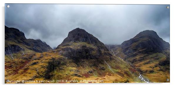 Glencoe mountains taken from the roadside Acrylic by yvonne & paul carroll