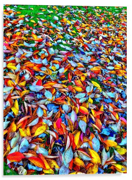 Cherry Tree Leaves Acrylic by Victor Burnside