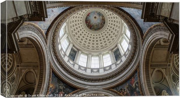 Pantheon Dome - Paris Canvas Print by Scott K Marshall