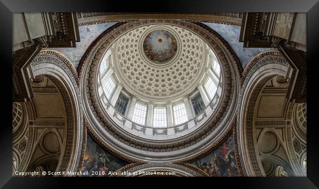 Pantheon Dome - Paris Framed Print by Scott K Marshall