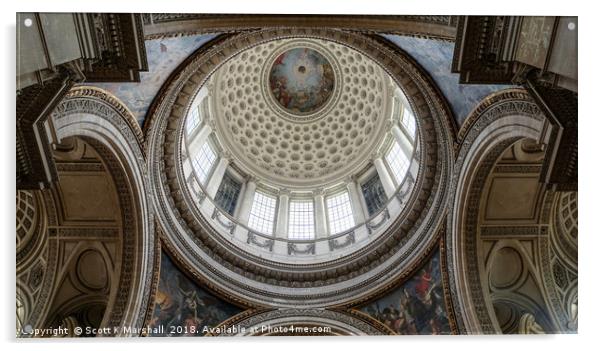 Pantheon Dome - Paris Acrylic by Scott K Marshall
