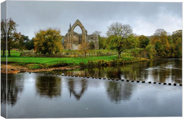 Bolton Priory Ruins Wharfedale Canvas Print by Diana Mower