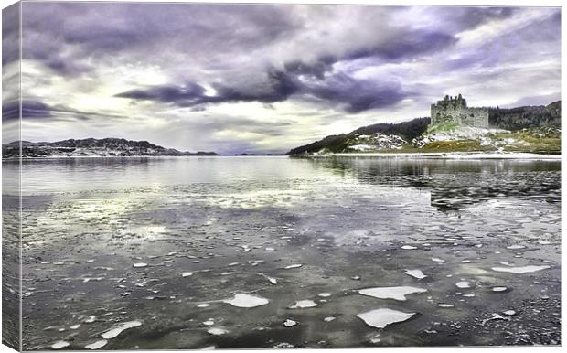 Icy Day At Castle Tioram Canvas Print by Jim kernan