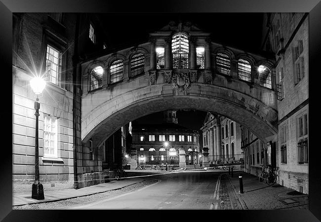 Oxford at Night Framed Print by Tony Bates