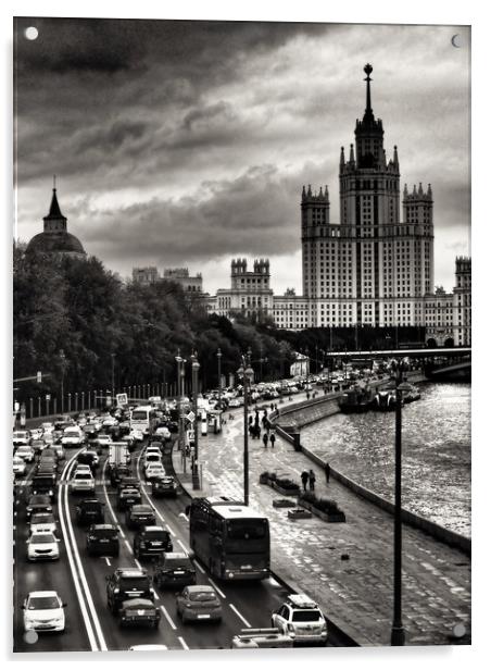 Evening in City Acrylic by Daniil Danchenko