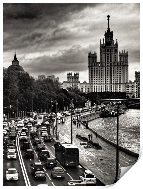 Evening in City Print by Daniil Danchenko