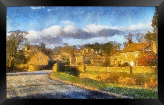 Downham Village Lancashire uk Framed Print by Irene Burdell