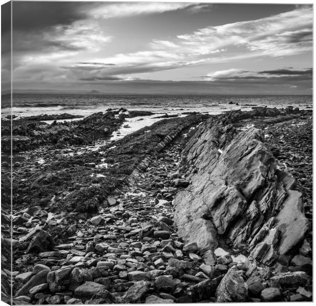 Fault lines in the rocks at St Monans Canvas Print by George Robertson