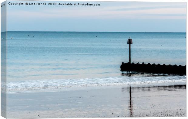 Bridlington Beach, East Riding, Reflection 4 Canvas Print by Lisa Hands