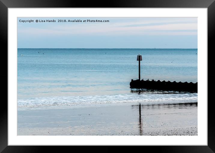 Bridlington Beach, East Riding, Reflection 4 Framed Mounted Print by Lisa Hands