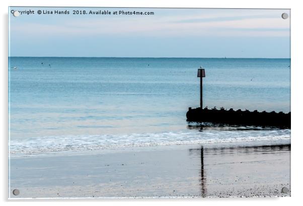 Bridlington Beach, East Riding, Reflection 4 Acrylic by Lisa Hands
