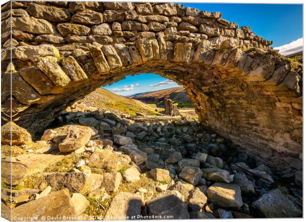 An Old Stone Archway at Old Gang Mill Canvas Print by David Brookens