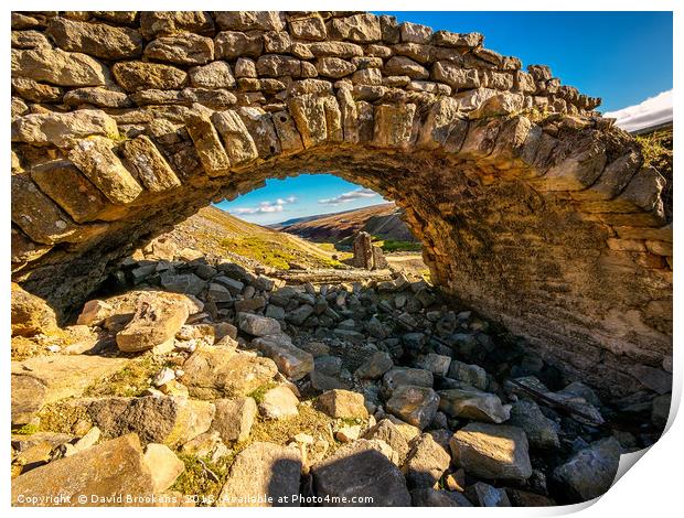 An Old Stone Archway at Old Gang Mill Print by David Brookens