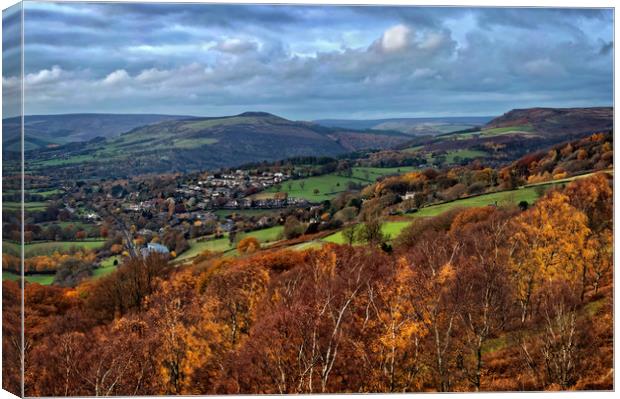 Hathersage and Hope Valley                     Canvas Print by Darren Galpin