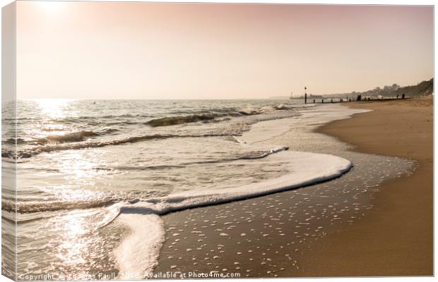 Rolling waves on Bournemouth Beach Canvas Print by Thomas Faull