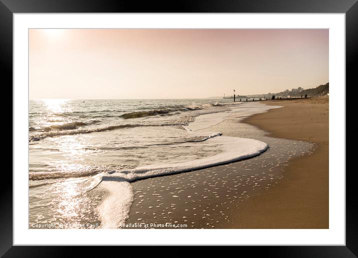 Rolling waves on Bournemouth Beach Framed Mounted Print by Thomas Faull