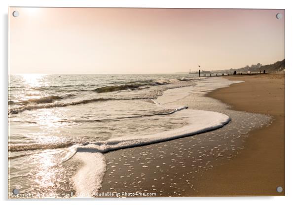 Rolling waves on Bournemouth Beach Acrylic by Thomas Faull