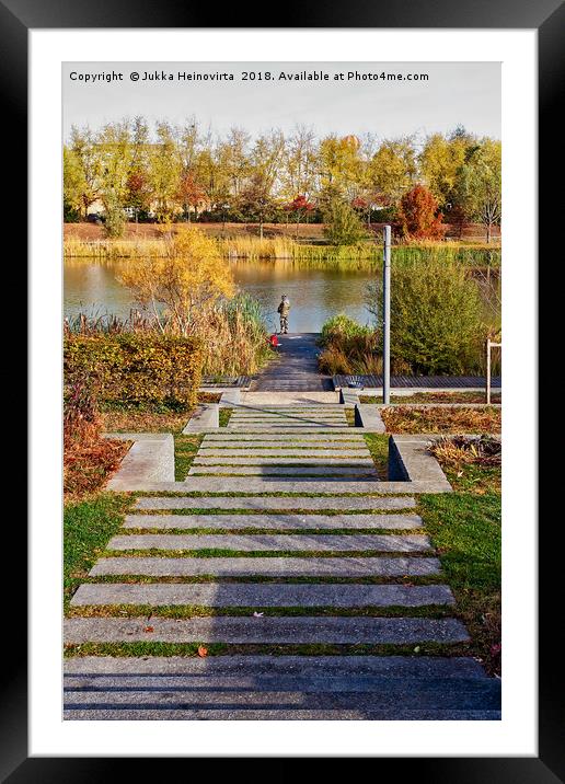 Fishing At The End Of The Stairs Framed Mounted Print by Jukka Heinovirta