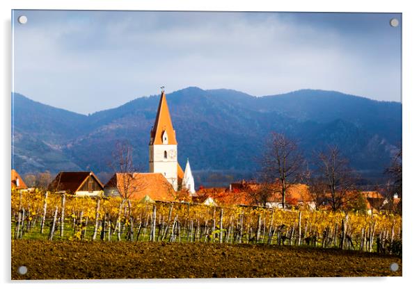 Weissenkirchen. Wachau valley. Lower Austria. Autu Acrylic by Sergey Fedoskin