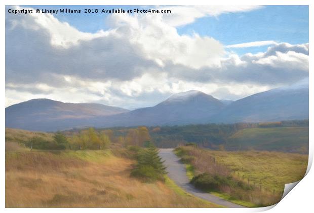Road Through the Highlands Print by Linsey Williams