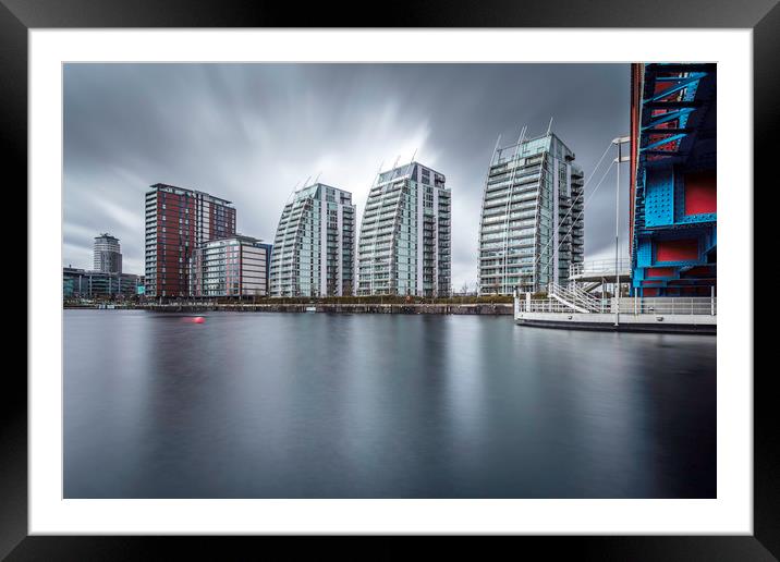 Quay Apartments Salford Quays, Manchester Framed Mounted Print by John Hall