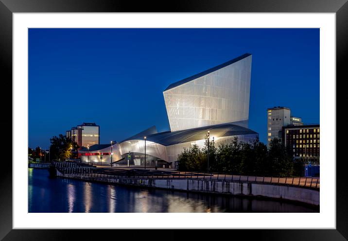 Night shot, Imperial War Museum, Salford Quays Framed Mounted Print by John Hall