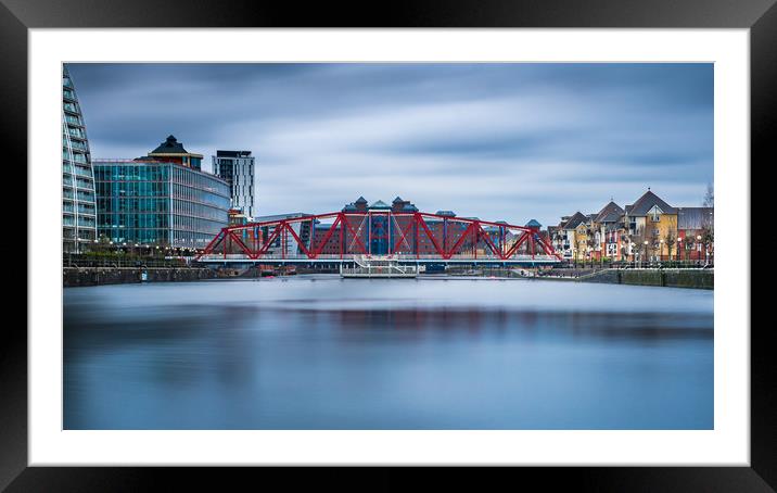 The Detroit Bridge in Salford Quays Framed Mounted Print by George Robertson