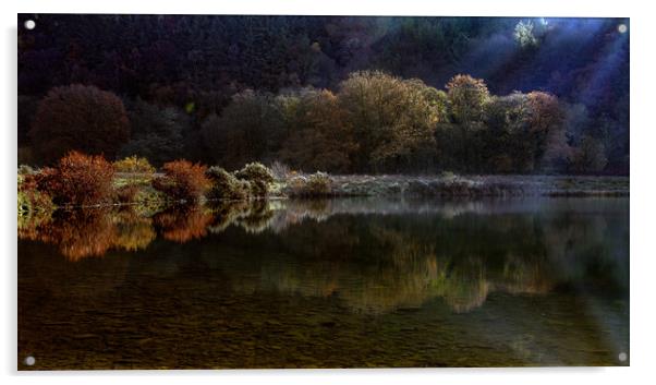 Autumn at Glynneath lakes Acrylic by Leighton Collins