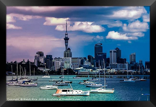 Auckland Harbour NZ Framed Print by Mandy Rice