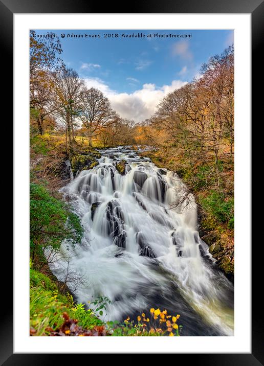 Swallow Falls Betws-y-Coed Snowdonia Framed Mounted Print by Adrian Evans