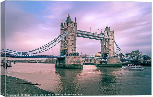 Tower Bridge, London Canvas Print by Mandy Rice